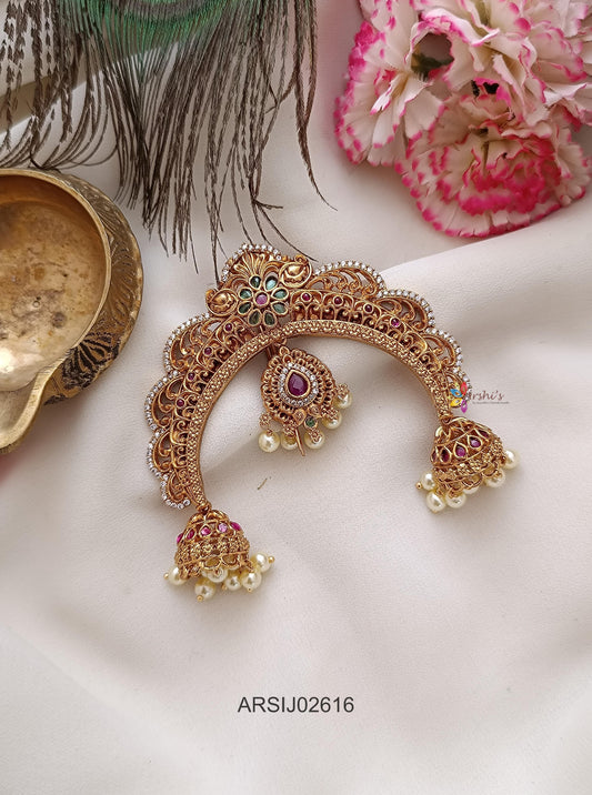 Matte Finish Stone Hair Brooch