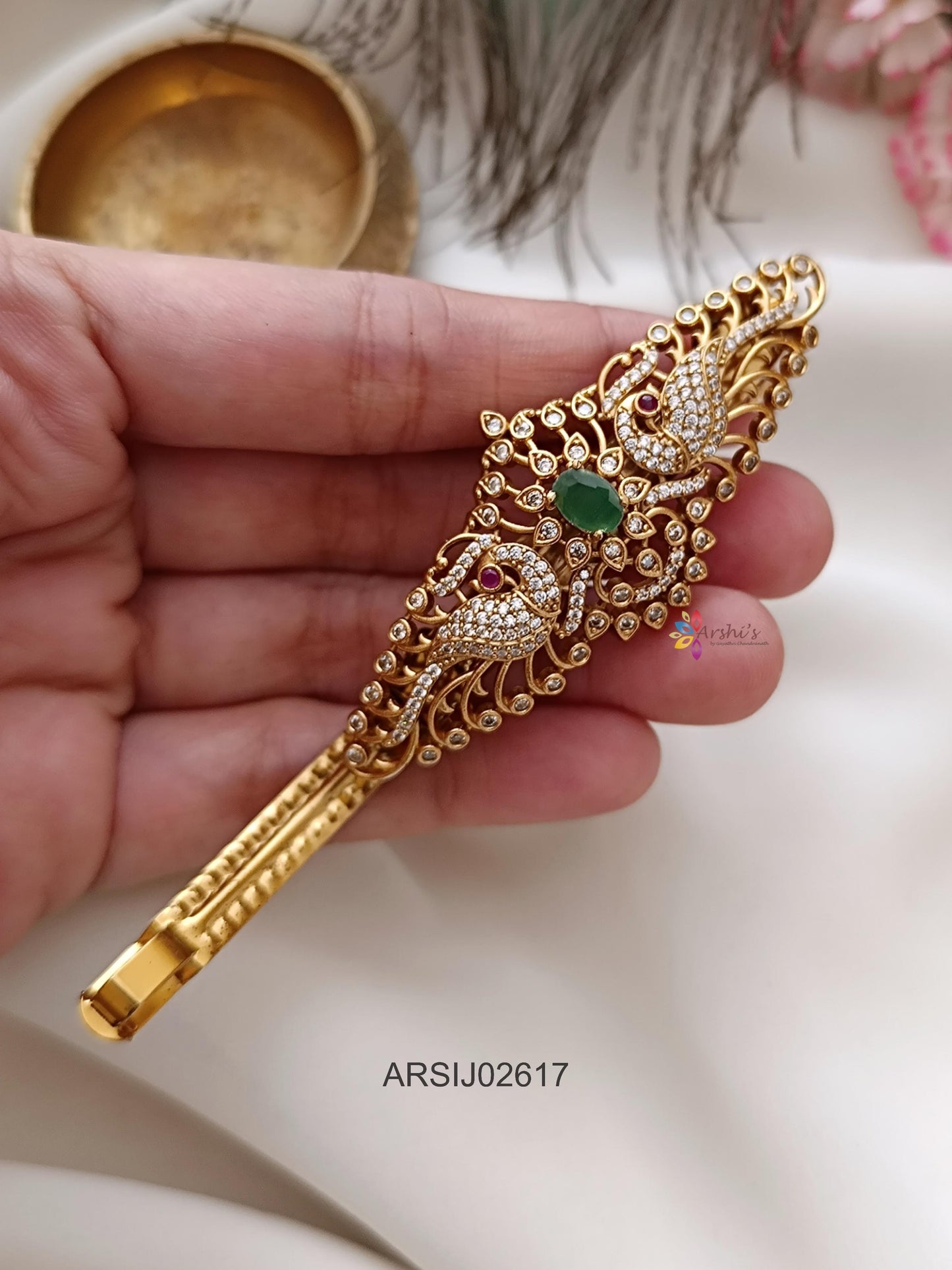 Peacock Stone Hairclip