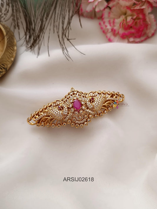 Peacock AD and Ruby Stone Hairclip
