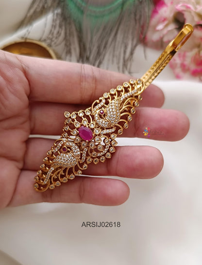 Peacock AD and Ruby Stone Hairclip