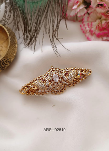 Peacock AD White Stone Hairclip