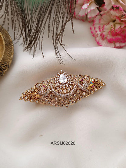 Peacock AD White Stone Hairclip