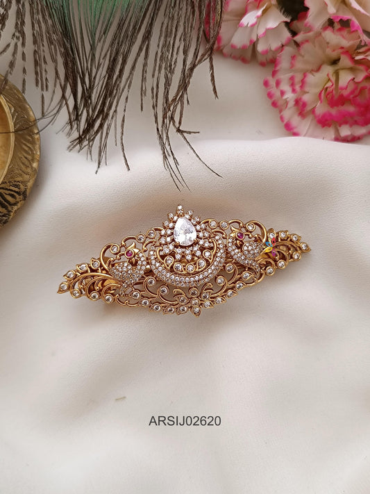 Peacock AD White Stone Hairclip