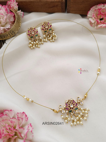 Lotus Pendant Invisible Necklace