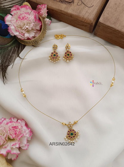 Kemp Stone Pendant Invisible Necklace