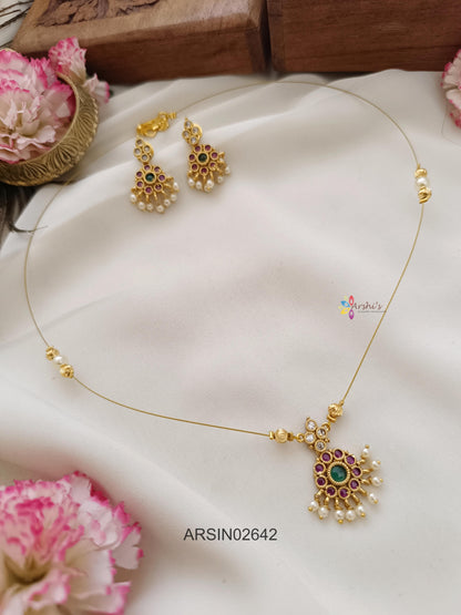 Kemp Stone Pendant Invisible Necklace