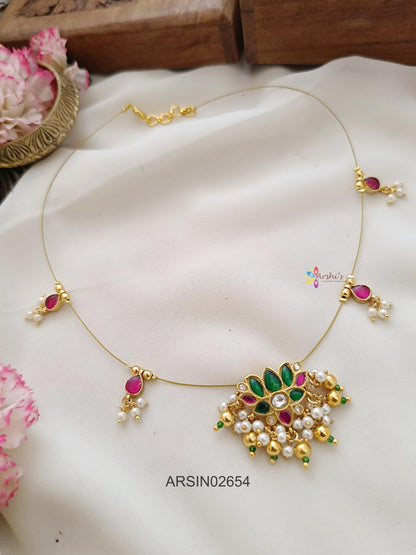 Lotus Pendant Invisible Necklace