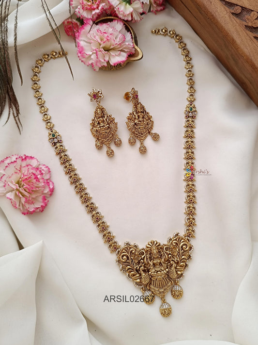 Matte Lakshmi Pendant Long Haram