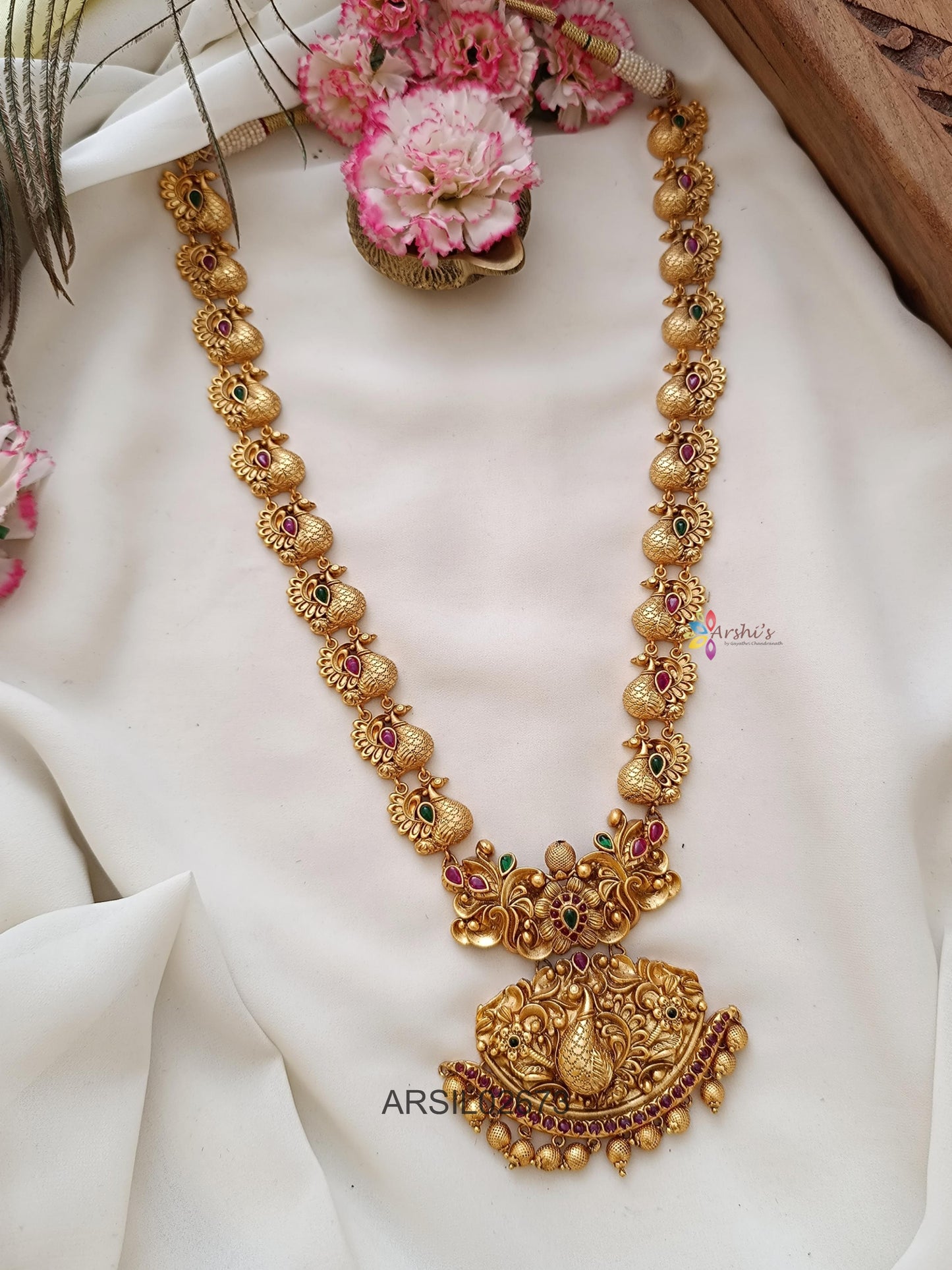 Matte Peacock Design Long Haram