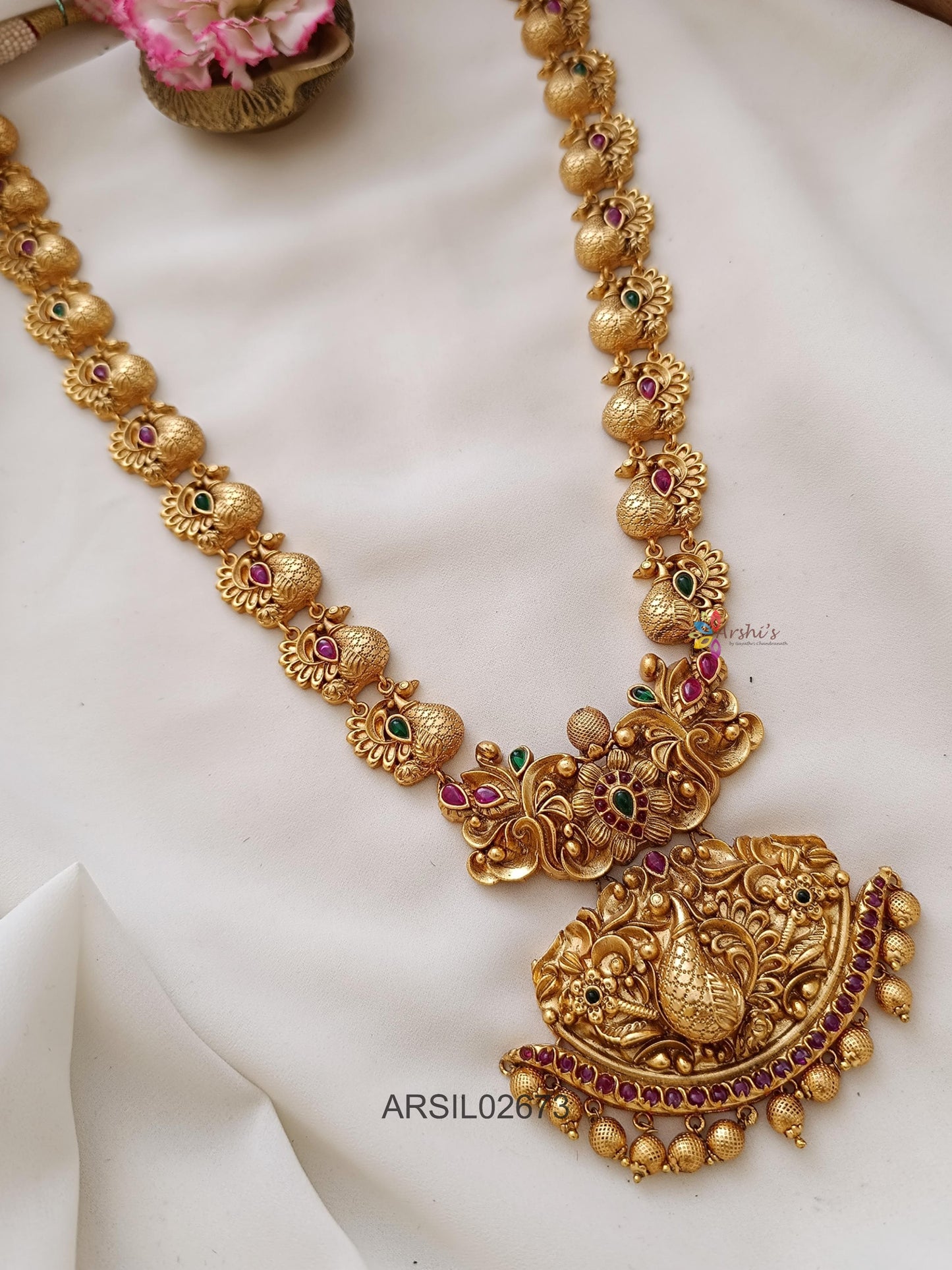 Matte Peacock Design Long Haram