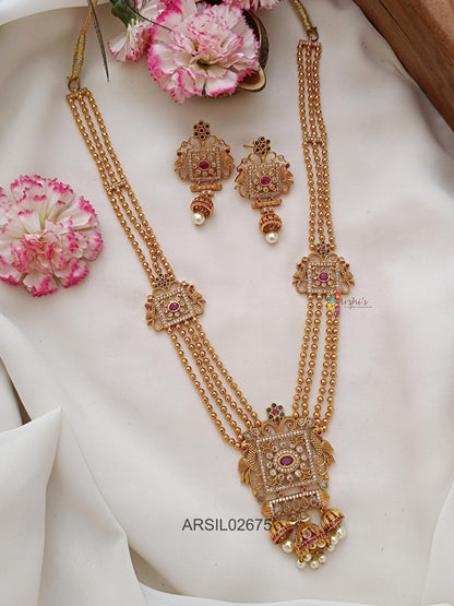 Three Layer Gold Bead Long Haram