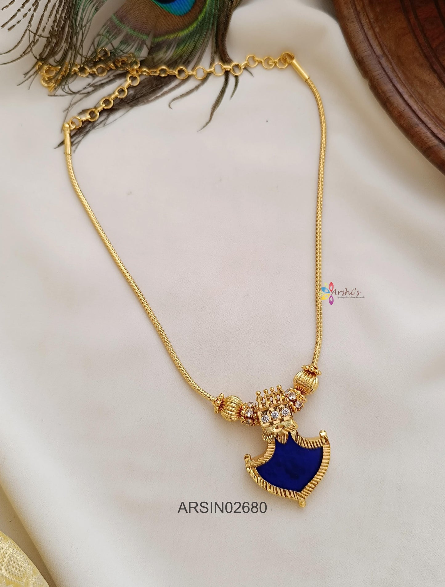 Blue Stone Palakka Necklace