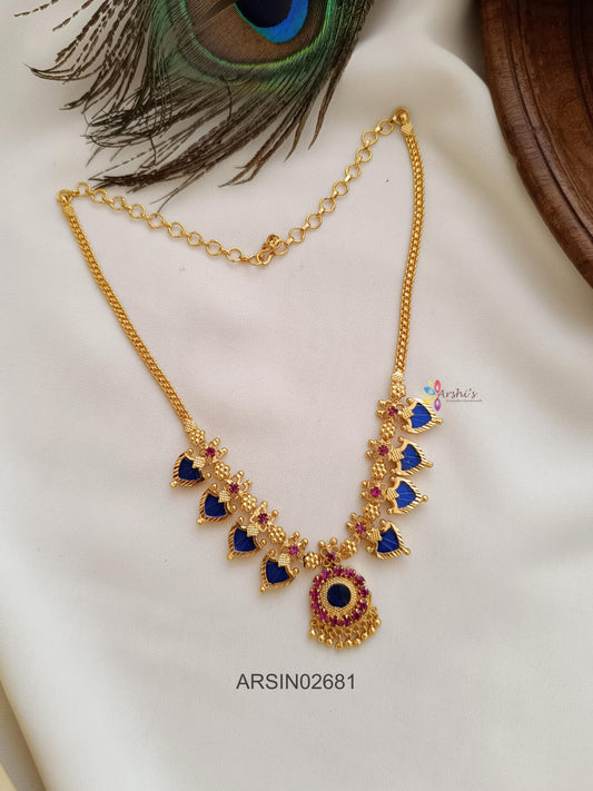 Blue Stone Palakka Necklace