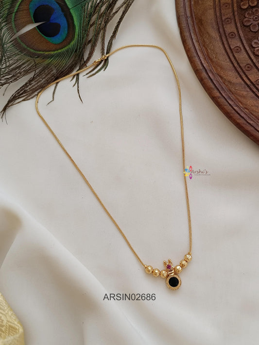 Round Green Stone Palakka Necklace