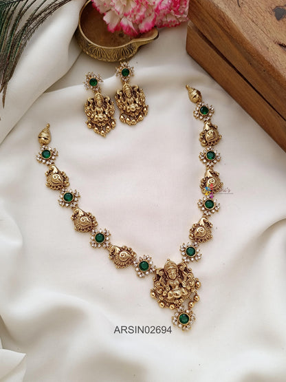 Peacock Emerald Stone Necklace