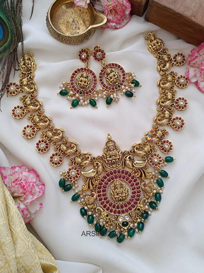 Peacock Lakshmi Design Bridal Necklace