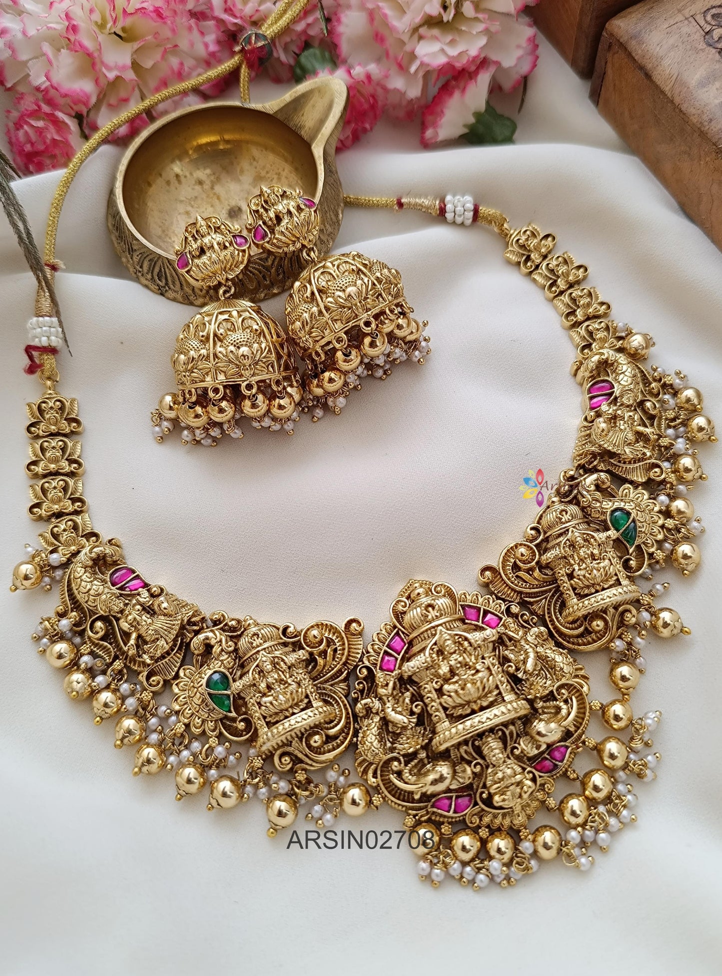 Grand Bridal Temple Necklace
