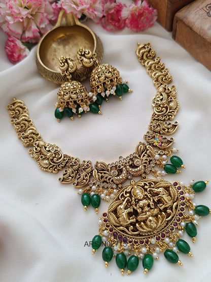 Antique Temple Green Bead Necklace