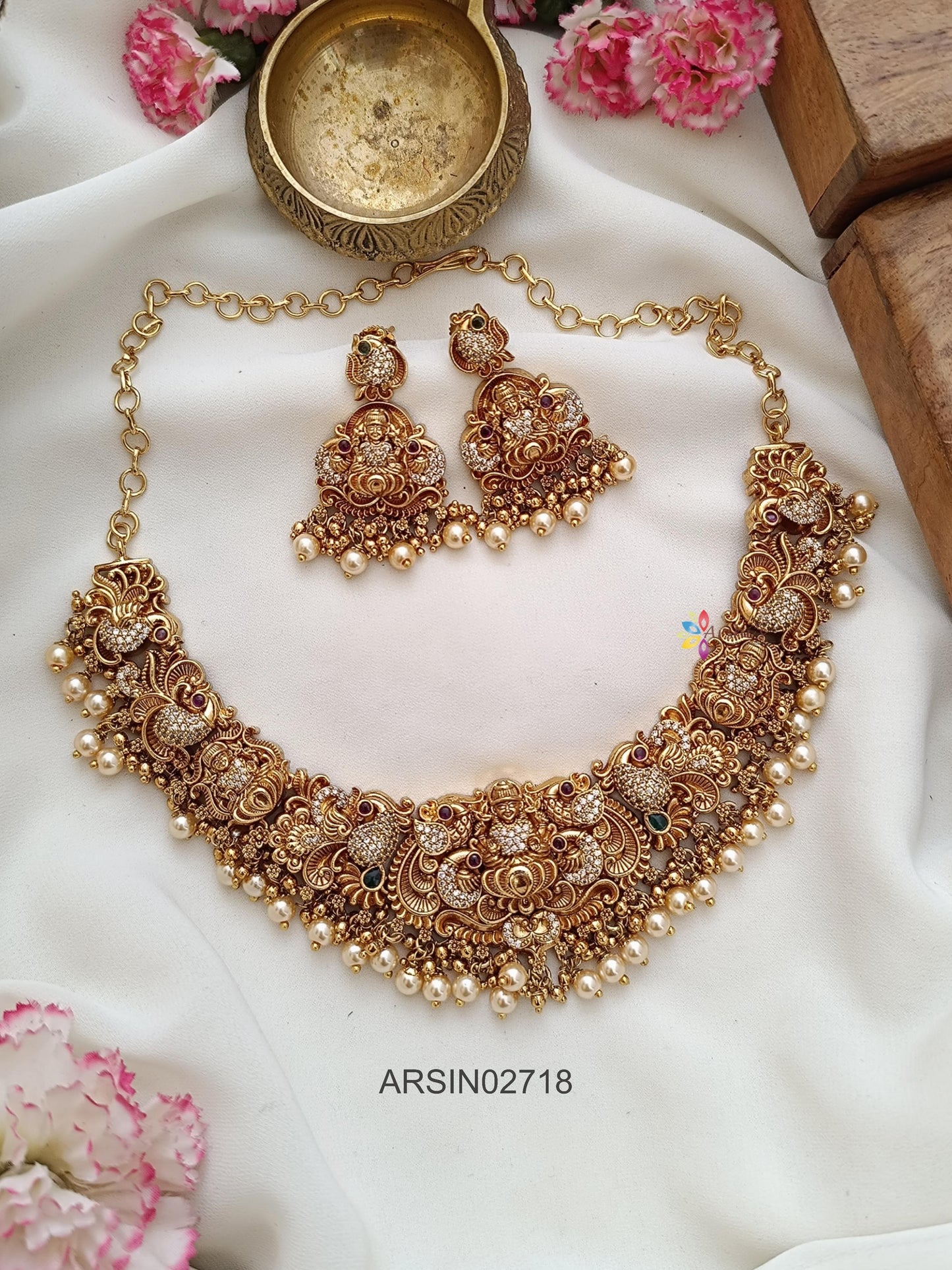 Lakshmi Peacock Stone Necklace