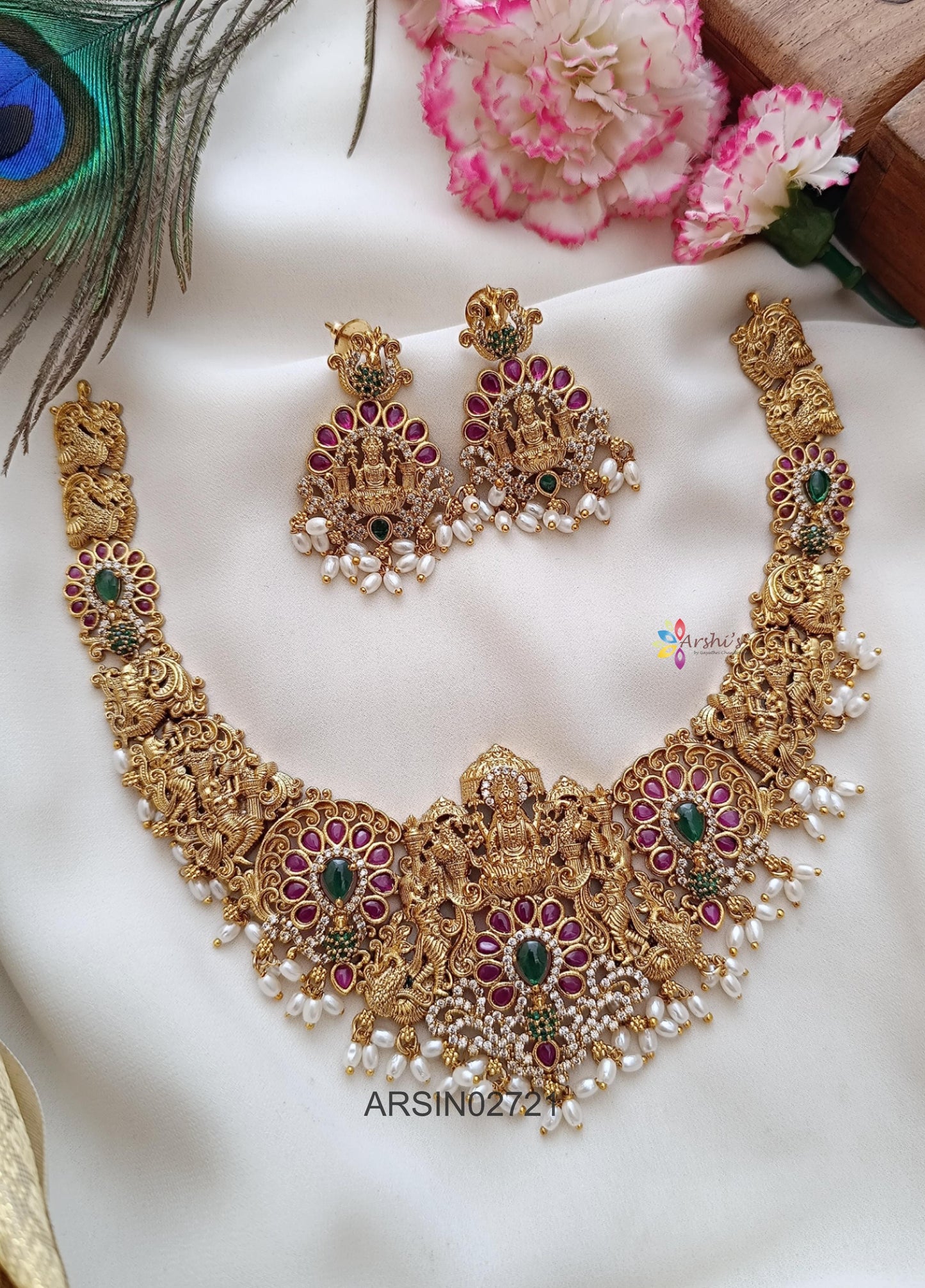 Bridal Lakshmi Kemp Stone Necklace