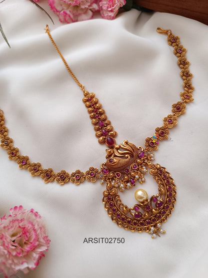 Peacock Chandbali Design Mathapatti