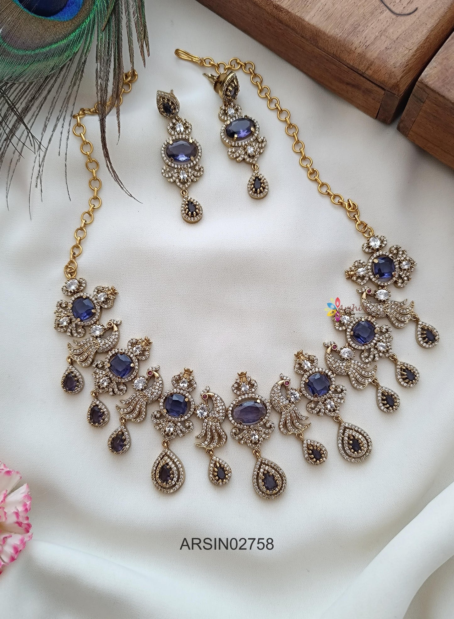 Victorian Purple Stone Necklace
