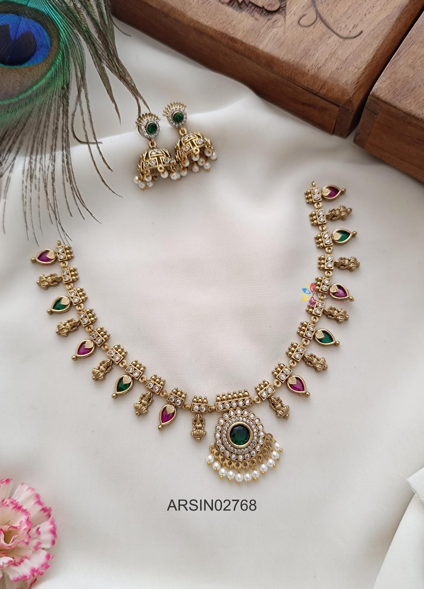 Red and Green Palakka Necklace