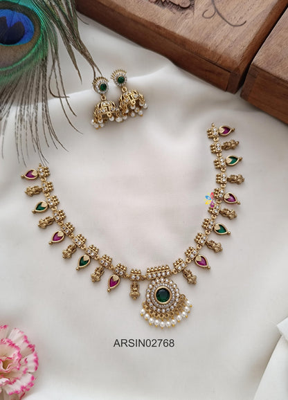 Red and Green Palakka Necklace