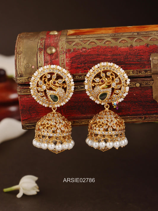 Peacock Meenakari Jhumka