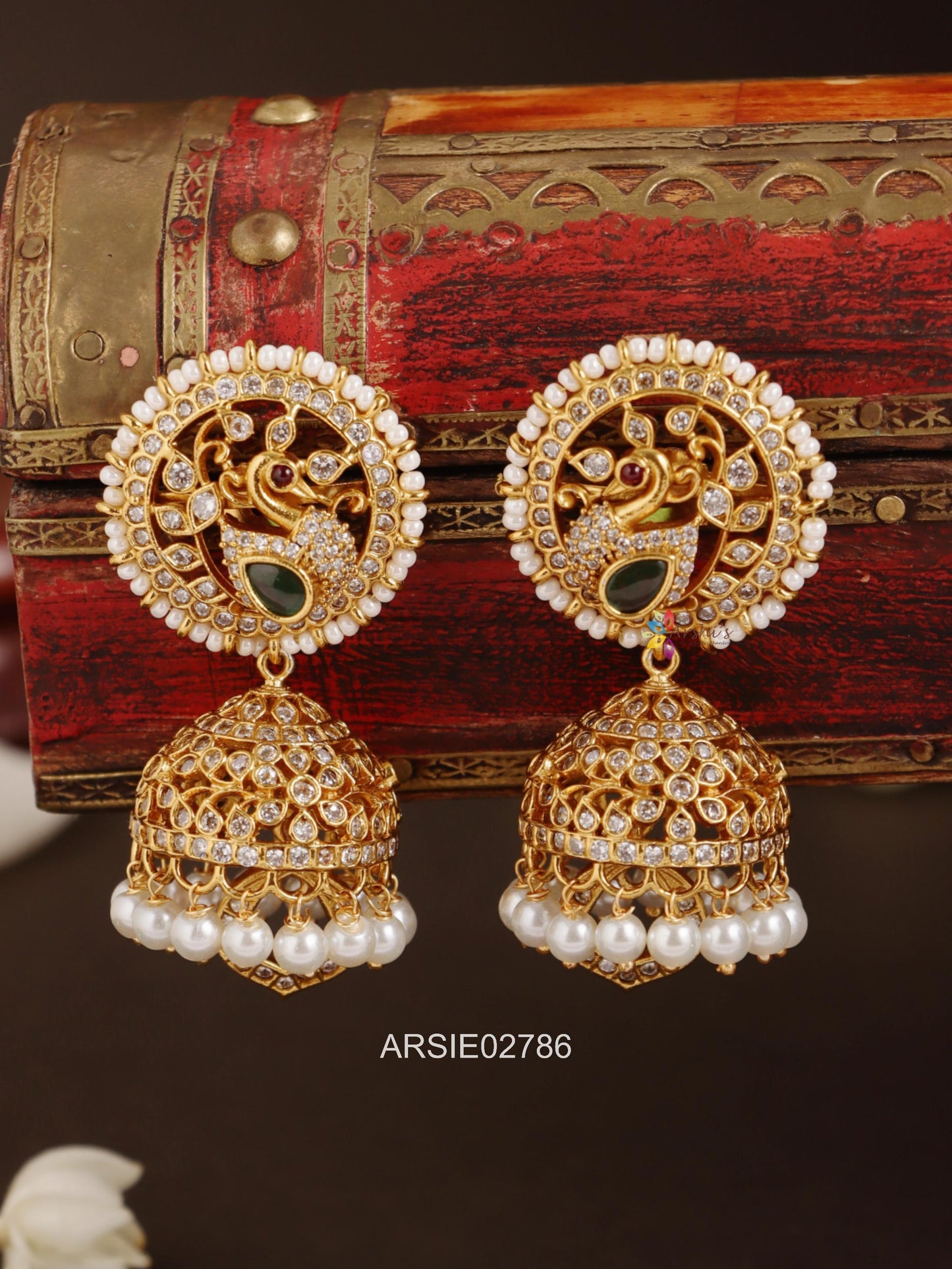 Peacock Meenakari Jhumka