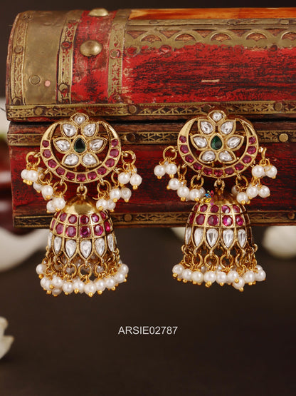 Kemp Stone Half Moon Jhumka