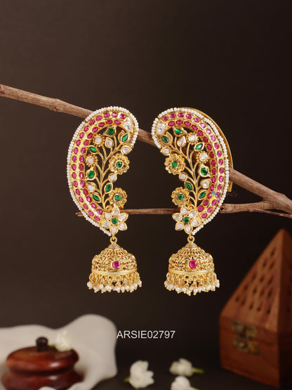 Kemp and Emerald Stone Earcuffs