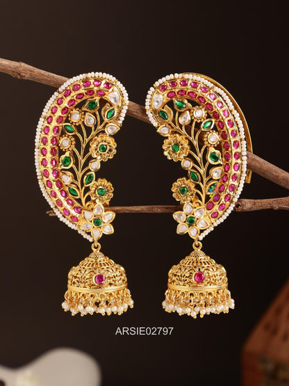 Kemp and Emerald Stone Earcuffs