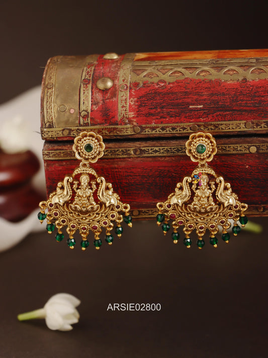 Temple Green Bead Earrings