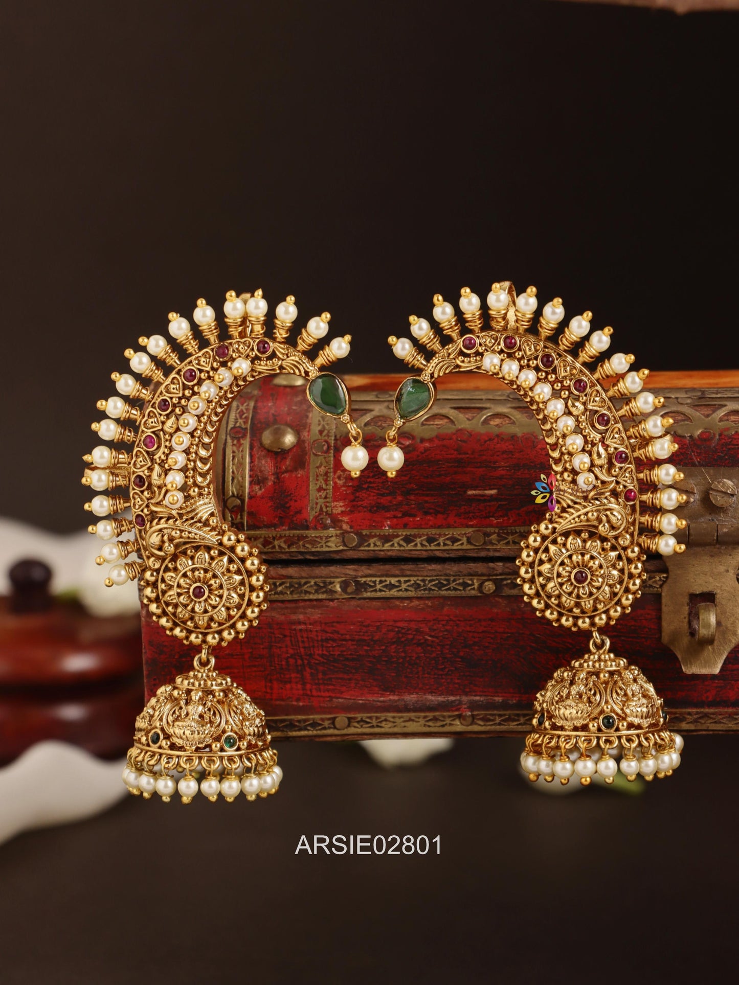 Temple Pearl Earcuff Jhumka