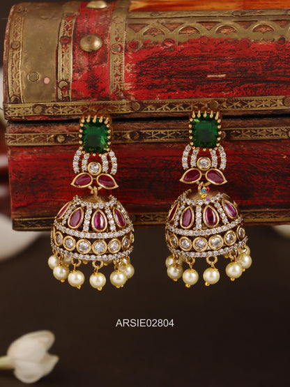 Emerald Kemp Stone Jhumka