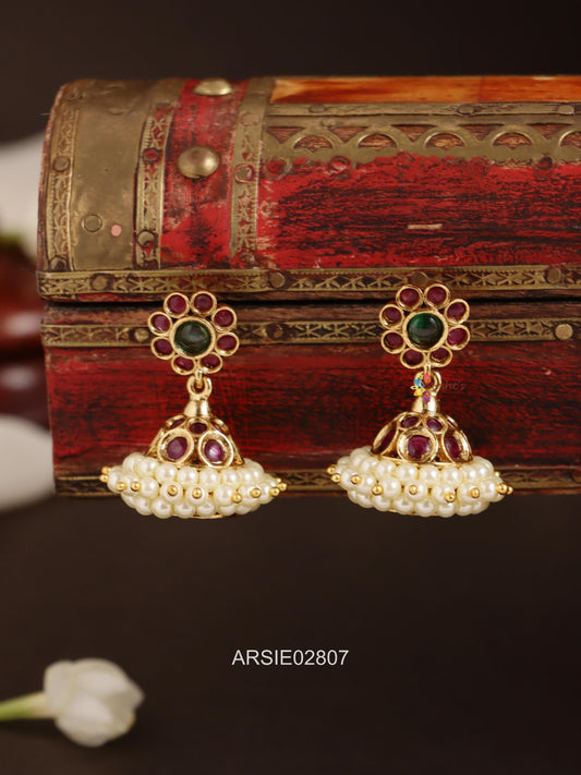 Kemp Pearl Studded Jhumka