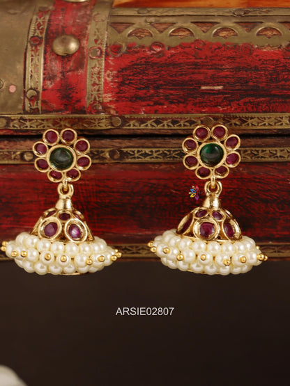 Kemp Pearl Studded Jhumka