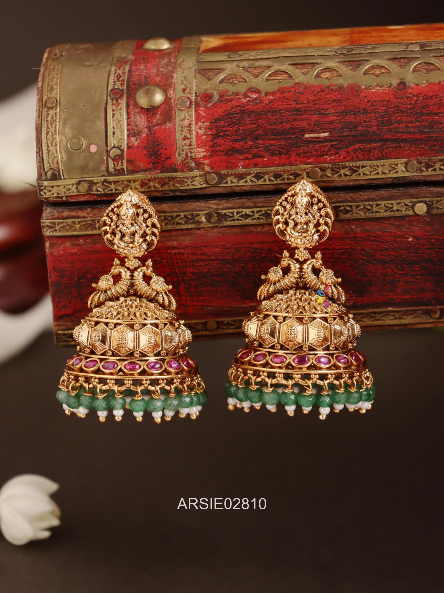 Antique Temple Peacock Jhumka