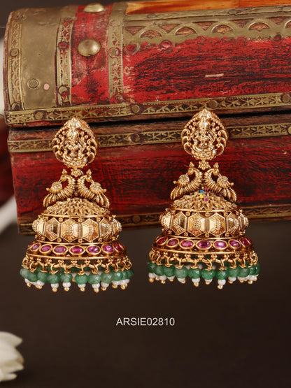 Antique Temple Peacock Jhumka