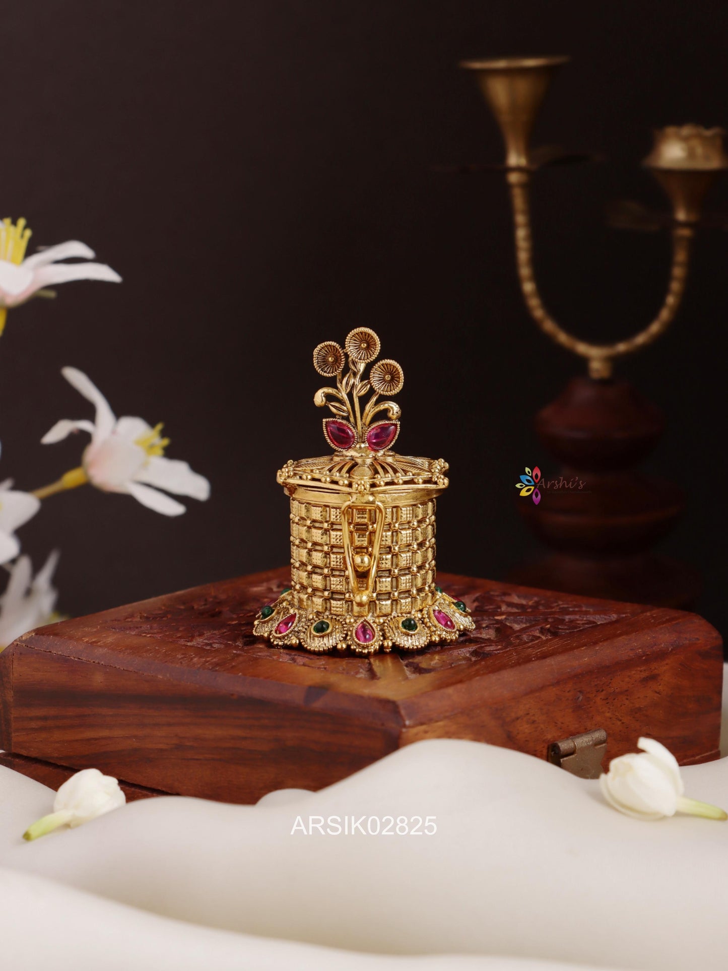 Flower Design Kumkum Box
