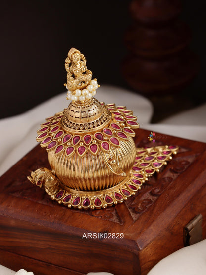 Peacock Lakshmi Kumkum Box