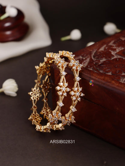 AD White Stone Bangles