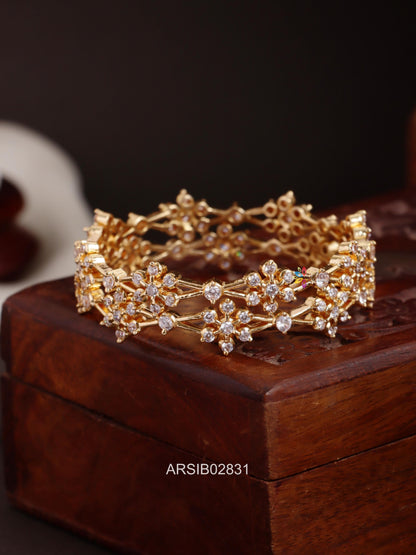 AD White Stone Bangles