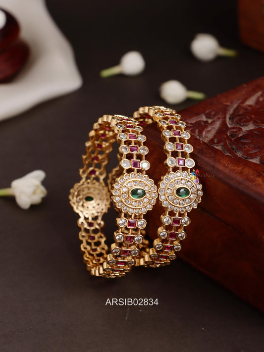 Kemp and White Stone Kada Bangles