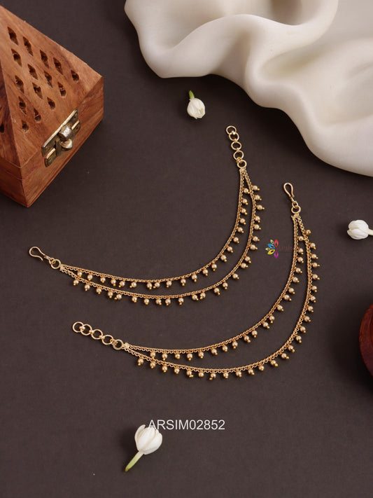 Two Layer Gold Bead Earchains