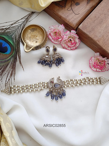 Peacock Pearl Choker