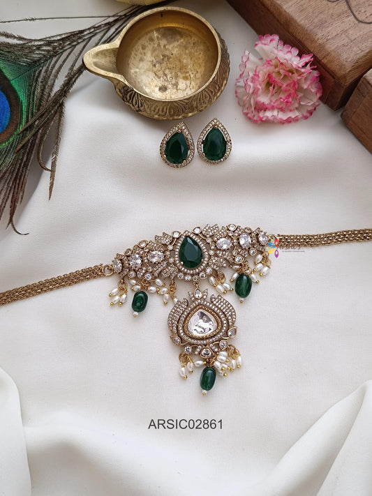Kundan Emerald Stone Choker