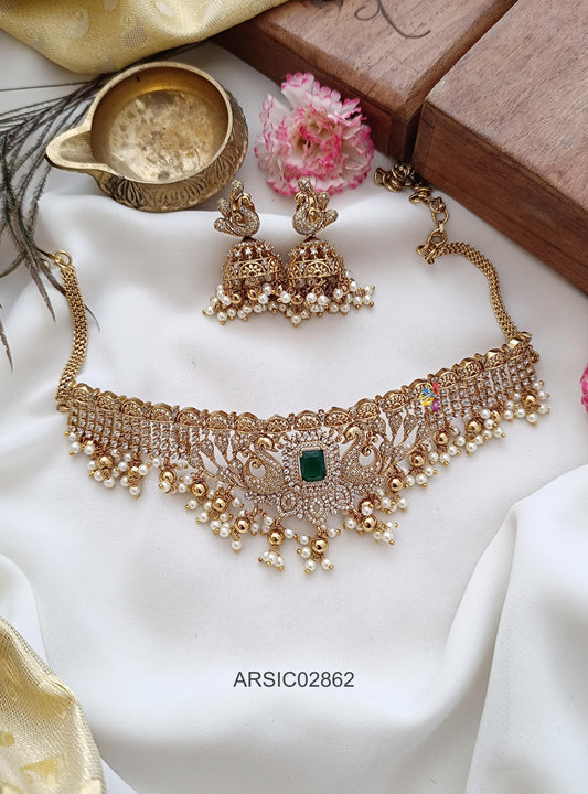 Bridal AD and Emerald Stone Choker