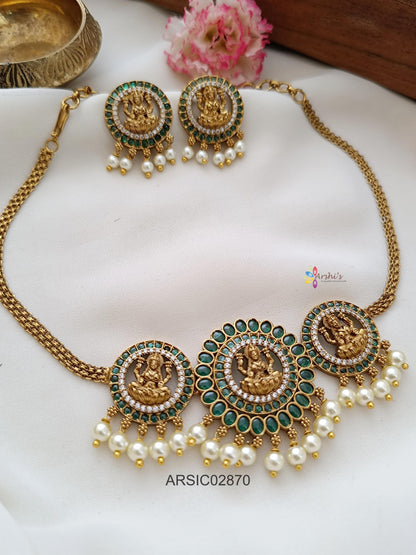Lakshmi Green Stone Choker